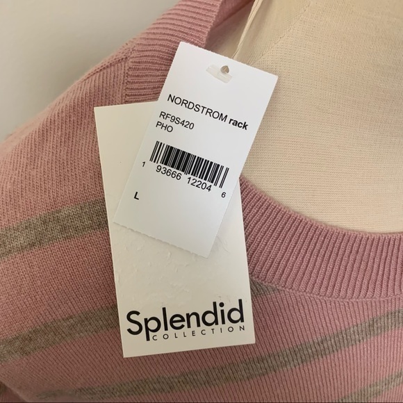 Splendid mauve and gray striped  sweater size L - Picture 4 of 4